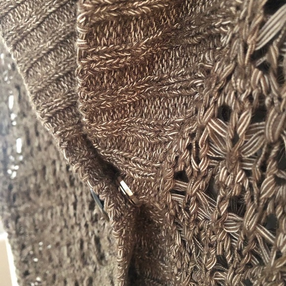 Denver Hayes eclectic Crochet Cropped Shrug Brown Vest  size medium - Picture 6 of 10